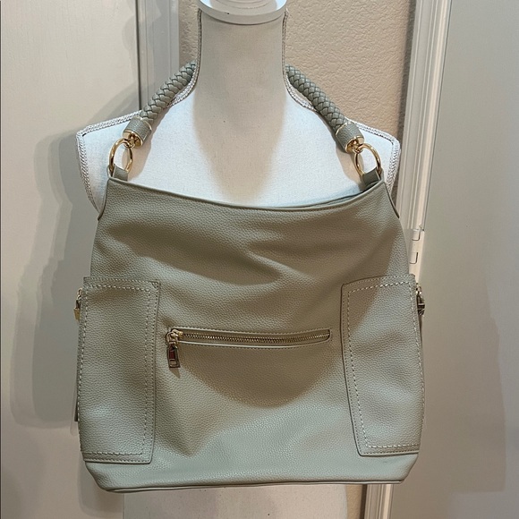 Miztique Handbags - Miztique Cream Shoulder Bag with Gold Accents